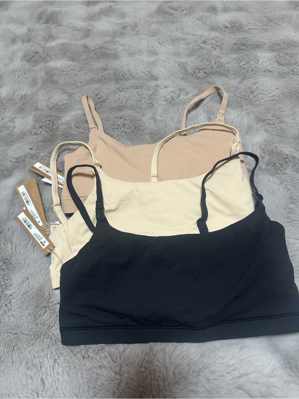 NWT SKIMS FITS Maternity Pumping Scoop Bralette Size S 3 pairs